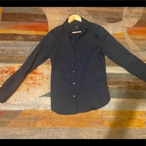 H&M black slim fit button down dress shirt